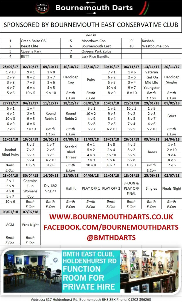 Fixtures 2017/18